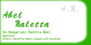 abel maletta business card